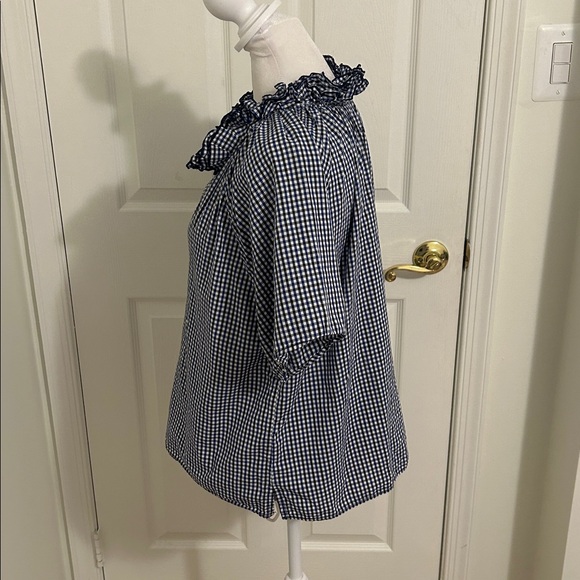 A Shirt Thing Margot Shirt in Navy Gingham Plaid Size P/S - Picture 7 of 11